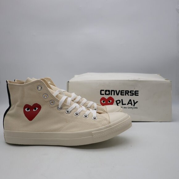 Converse x Comme Des Garcon Play Milk Hi-Top Men's Size 11 Sneakers Beige 2015 - Picture 1 of 13